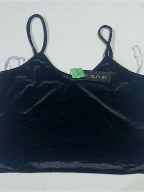 Talent Black Velvet Cami Tank Top